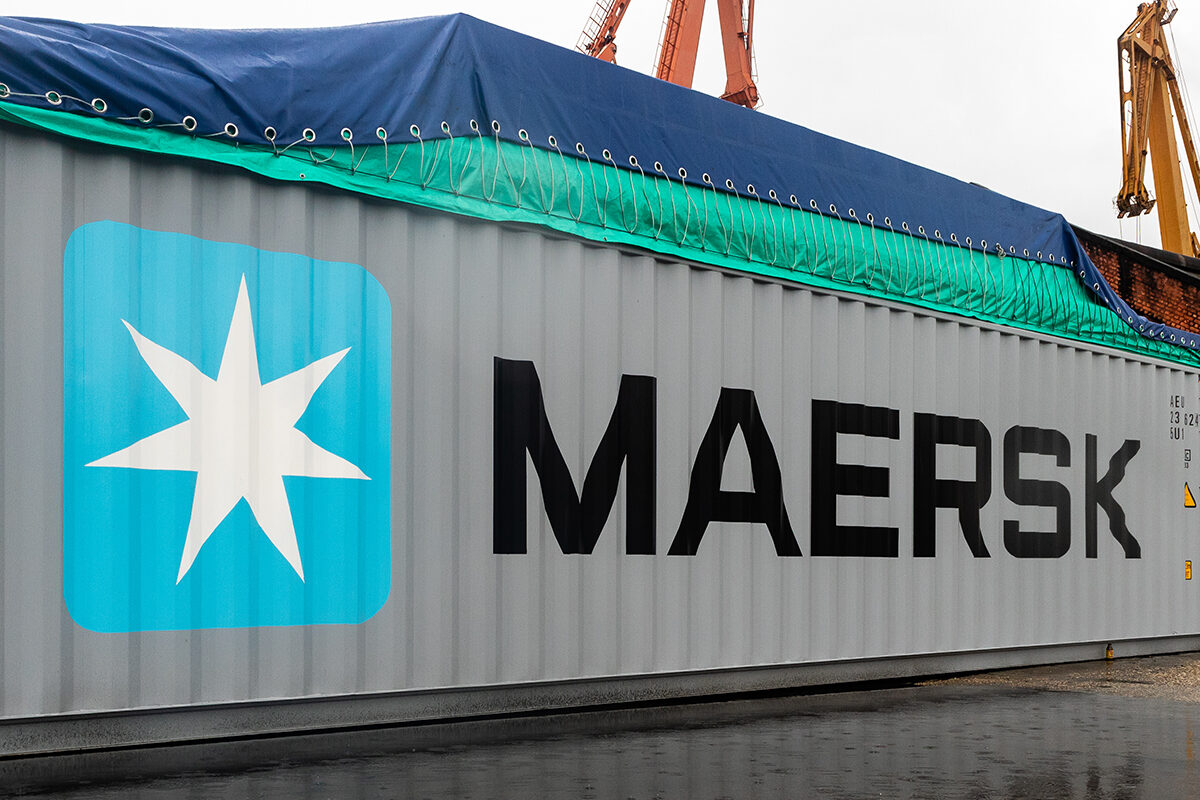 1 sep 2019.Containers of Maersk Company located at the port.Yangon,Myanmar.